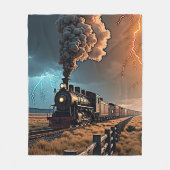 Dampfzug Motor im Sturm Fleecedecke (Vorderseite)