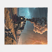 Dampfzug Motor im Sturm Fleecedecke (Vorderseite (Horizontal))