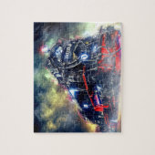 Dampfzug Motor Lokomotive Eisenbahn Puzzle (Vertikal)