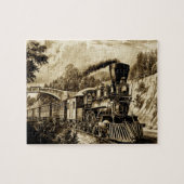 Dampfzug Motor Lokomotive Eisenbahn Puzzle (Horizontal)