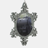 Dampfzug Motor Schneeflocken Zinn-Ornament (Links)