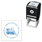 Dampfzug Motor Vintag Steampunk-Adresse Permastempel (Beispiel)