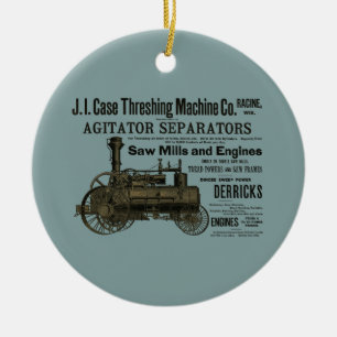 Dampfzug Motor Zuchtbetrieb Traktorenzucht Antik Keramik Ornament