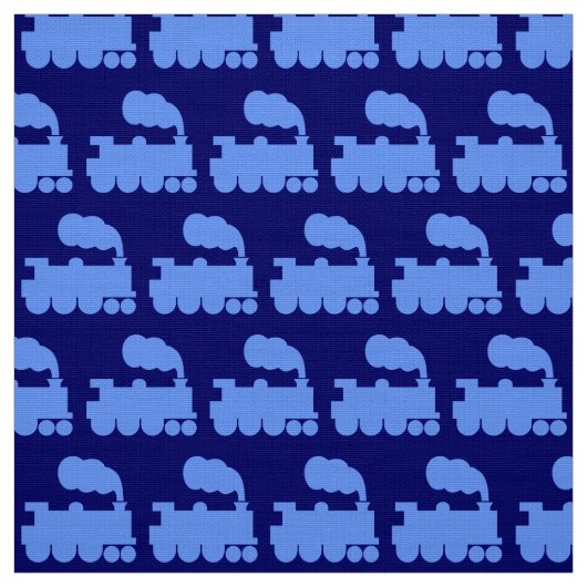 Dampfzug Muster - Baby Blue on Deep Navy Stoff (Muster)