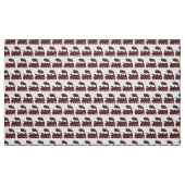 Dampfzug Muster - Dunkelbraun auf Weiß Stoff (Fat Quarter (45,7 x 55,9 cm))