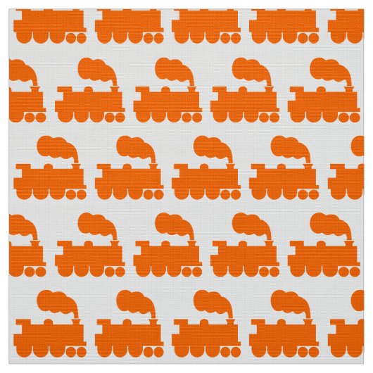 Dampfzug Muster - Orange auf Weiß Stoff (Muster)