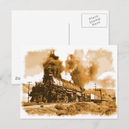Dampfzug Postkarte (Vorne/Hinten)