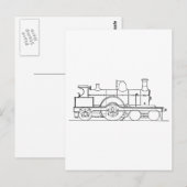 Dampfzug Postkarte (Vorne/Hinten)
