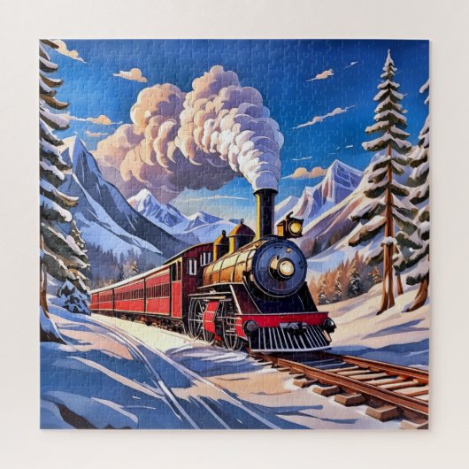 Dampfzug Puzzle (Vertikal)