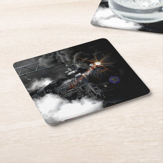 Dampfzug Rechteckiger Pappuntersetzer (angewinkelt)