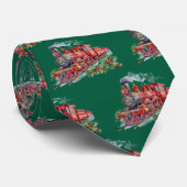 Dampfzug Red auf Green Festive Krawatte (Gerollt)