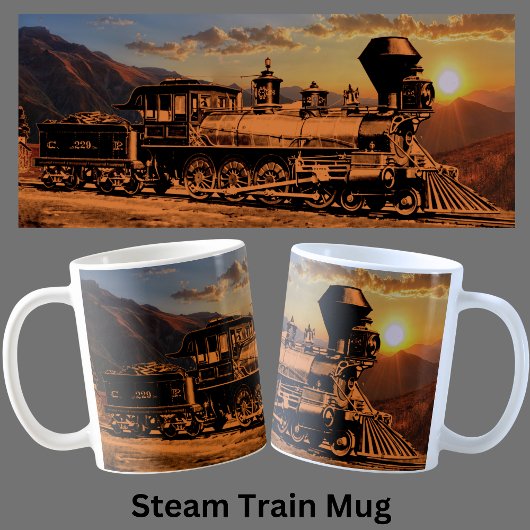 Dampfzug Rund um den CPRR 229 Lokomotive-Motor Kaffeetasse