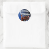 Dampfzug Santa, Geschenkmarke Runder Aufkleber (Tasche)
