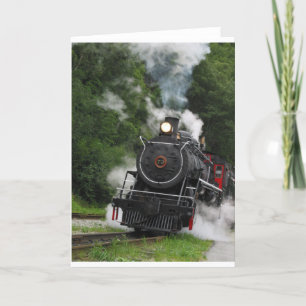Dampfzug Schiene Bahnhof Lokomotive Schienen Kunst Karte