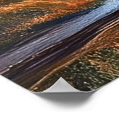 Dampfzug Steigen bei Sonnenuntergang auf dem Hügel Poster (Ecke)