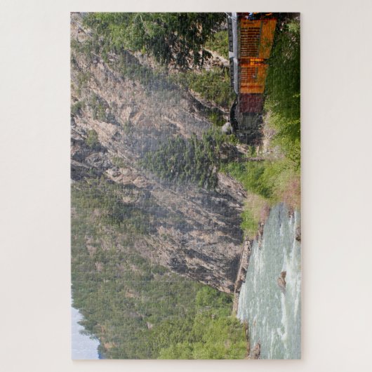Dampfzug und Animas River, Colorado Puzzle (Vertikal)