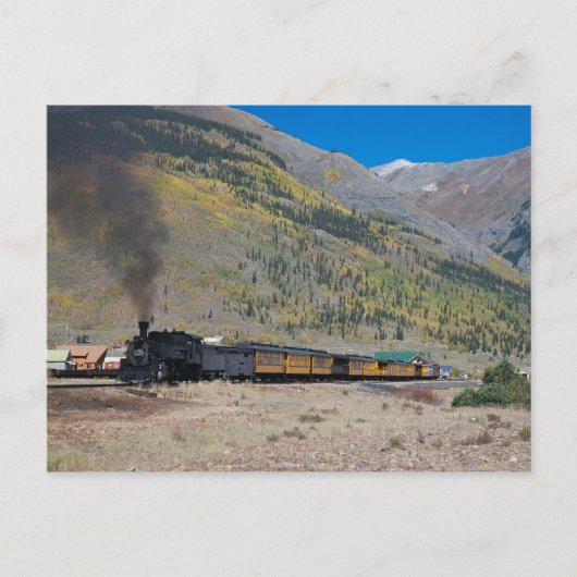 Dampfzug verlassend Stadt Postkarte