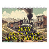 Dampfzüge der Wild West Illustrationen Kalender (Titelbild)