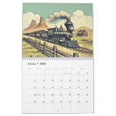 Dampfzüge der Wild West Illustrationen Kalender (Jan 2026)