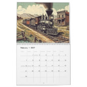 Dampfzüge der Wild West Illustrationen Kalender (Feb 2027)