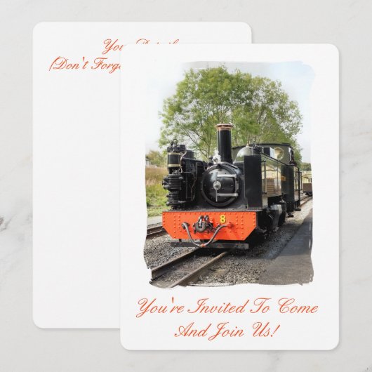 DAMPFZÜGE EINLADUNG (Vorne/Hinten)