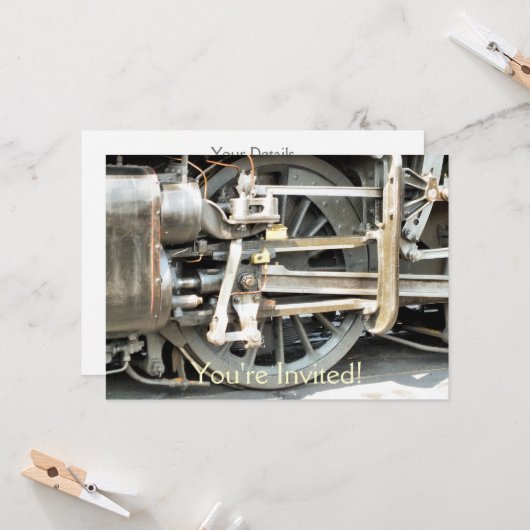 DAMPFZÜGE EINLADUNG (Vorderseite/Rückseite Beispiel)