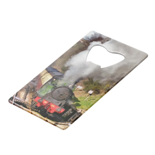 DAMPFZÜGE GELDBEUTEL FLASCHENÖFFNER (Vorderseite Schrägansicht)