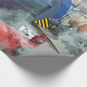 DAMPFZÜGE GESCHENKPAPIER (Ecke)