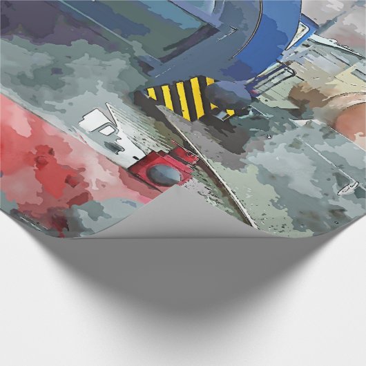 DAMPFZÜGE GESCHENKPAPIER (Ecke)