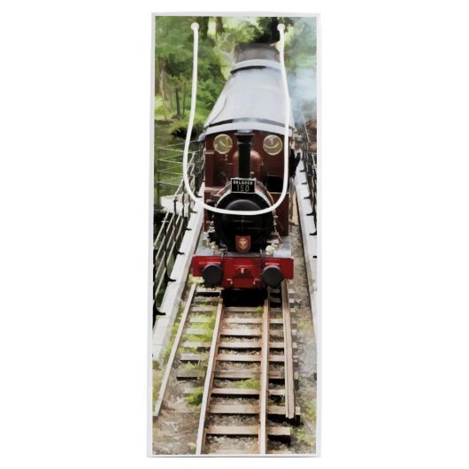 DAMPFZÜGE GESCHENKTÜTE FÜR WEINFLASCHEN (Vorderseite)