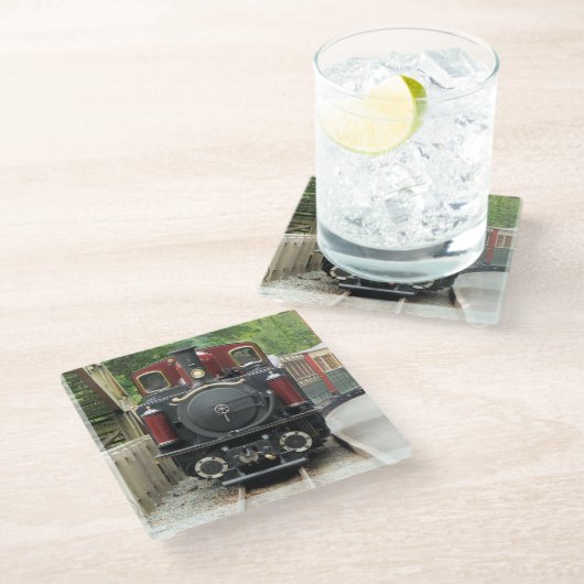 DAMPFZÜGE GLASUNTERSETZER (Schrägansicht)