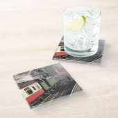 DAMPFZÜGE GLASUNTERSETZER (Schrägansicht)