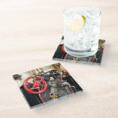 DAMPFZÜGE GLASUNTERSETZER (Schrägansicht)