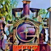 DAMPFZÜGE LEINWANDDRUCK