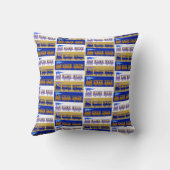 Dampfzüge mit Passagieren auf Blue Baby Kissen (Rückseite)