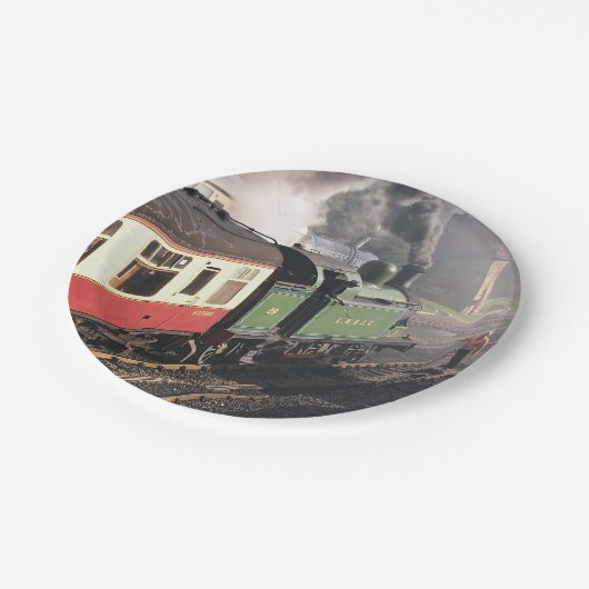 DAMPFZÜGE PAPPTELLER (Schrägansicht)