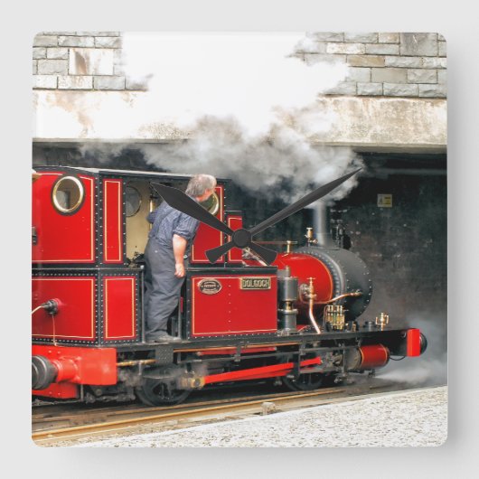 DAMPFZÜGE QUADRATISCHE WANDUHR (Vorderseite)