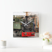 DAMPFZÜGE QUADRATISCHE WANDUHR (Zuhause)