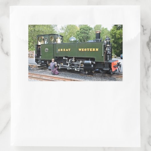 DAMPFZÜGE RECHTECKIGER AUFKLEBER (Tasche)