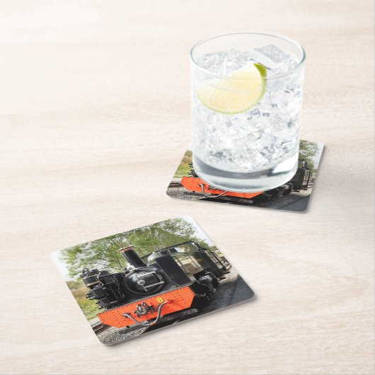 DAMPFZÜGE RECHTECKIGER PAPPUNTERSETZER (Vor Ort)