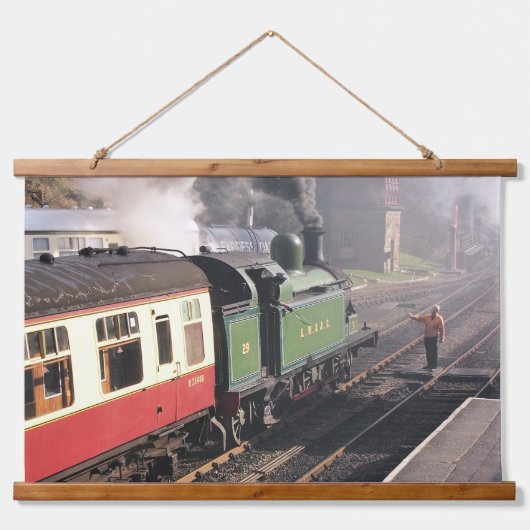 DAMPFZÜGE WANDTEPPICH MIT HOLZRAHMEN (Vorne)