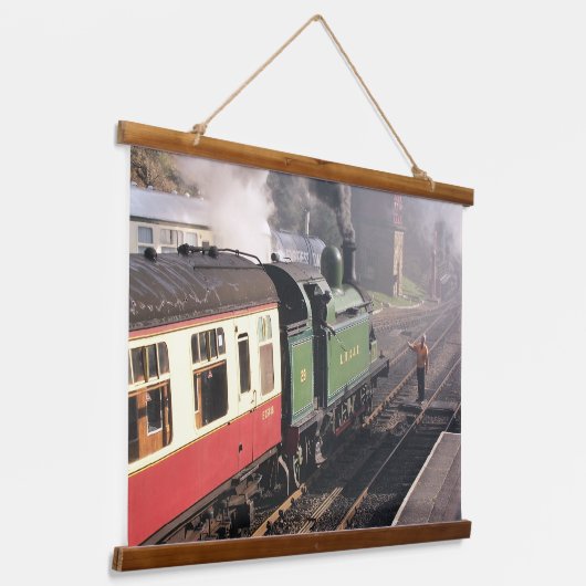 DAMPFZÜGE WANDTEPPICH MIT HOLZRAHMEN (Gewinkelt)