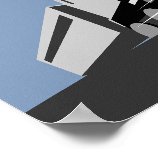 Dampfzuglokomotive Berglandschaft Poster (Ecke)