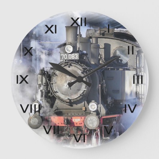 Dampfzuglokomotive Große Wanduhr (Vorderseite)