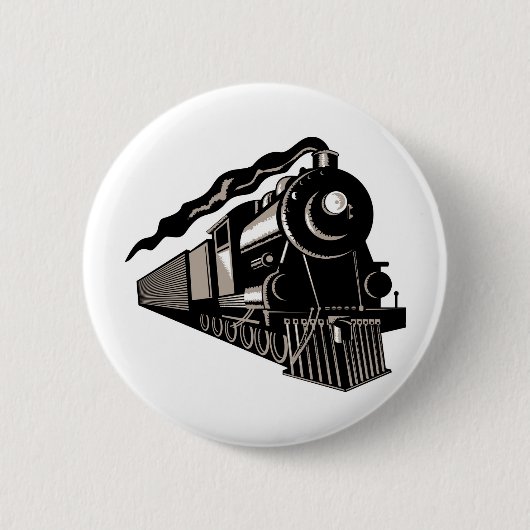 Dampfzuglokomotive Vintag Button (Vorderseite)