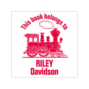 Dampfzugname scherzt Bibliotheks-Briefmarke Permastempel