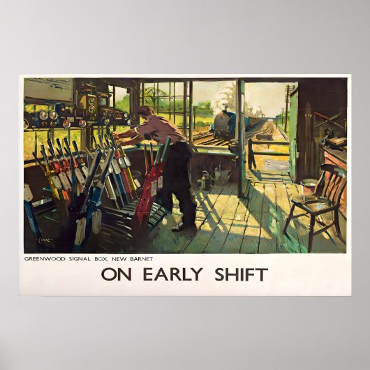 Dampfzugposter der British Railways Frühschicht Poster (Vorne)