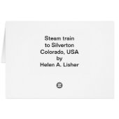Dampfzugreise nach Silverton (Rückseite Horizontal)
