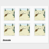 Dampit in der Wüste Viola Cello Cartoon Quadratischer Aufkleber (Blatt)