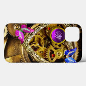 DAMPUNKGEARS ,GEMSTONS, BÜTTERFLIES-MONOGRAMM Case-Mate iPhone HÜLLE (Rückseite (Horizontal))